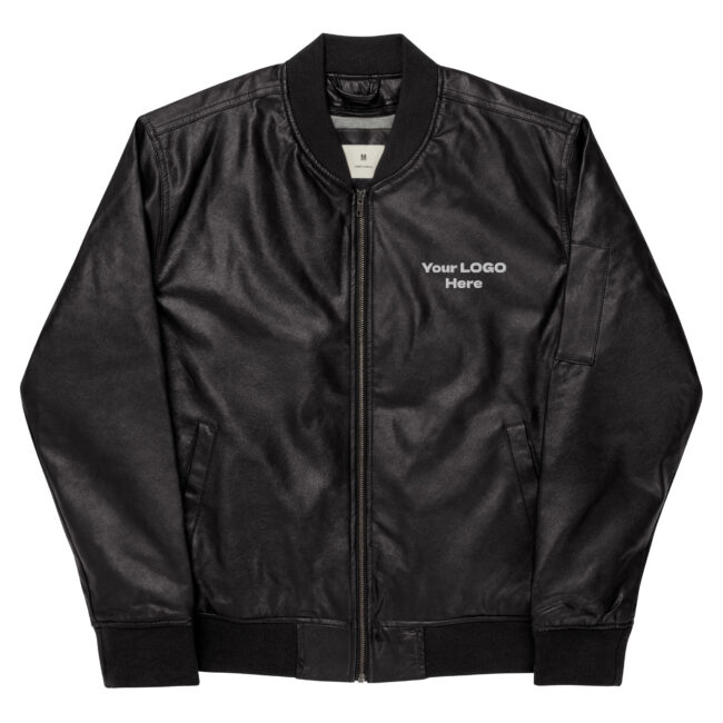 Premium Unisex Faux Leather Bomber Jacket | Custom Embroidery - Image 5