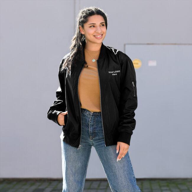 Premium unisex recycled bomber jacket | Custom Embroidery - Image 3