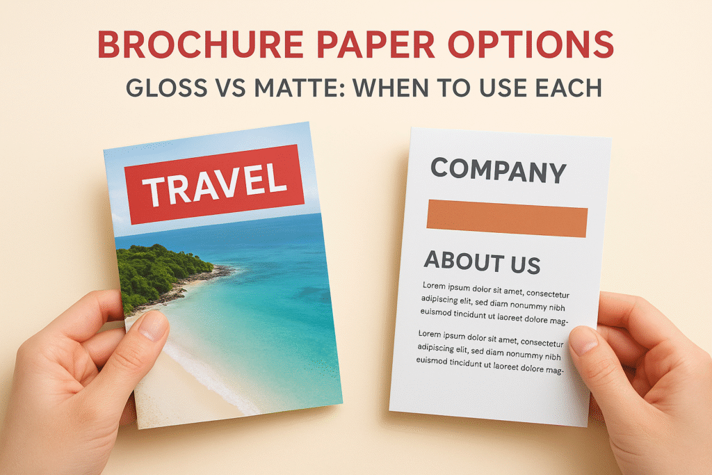 Brochure Paper Options (Gloss vs Matte): When to Use Each