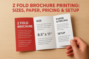 Z Fold Brochure Printing: Sizes, Paper, Pricing & Setup