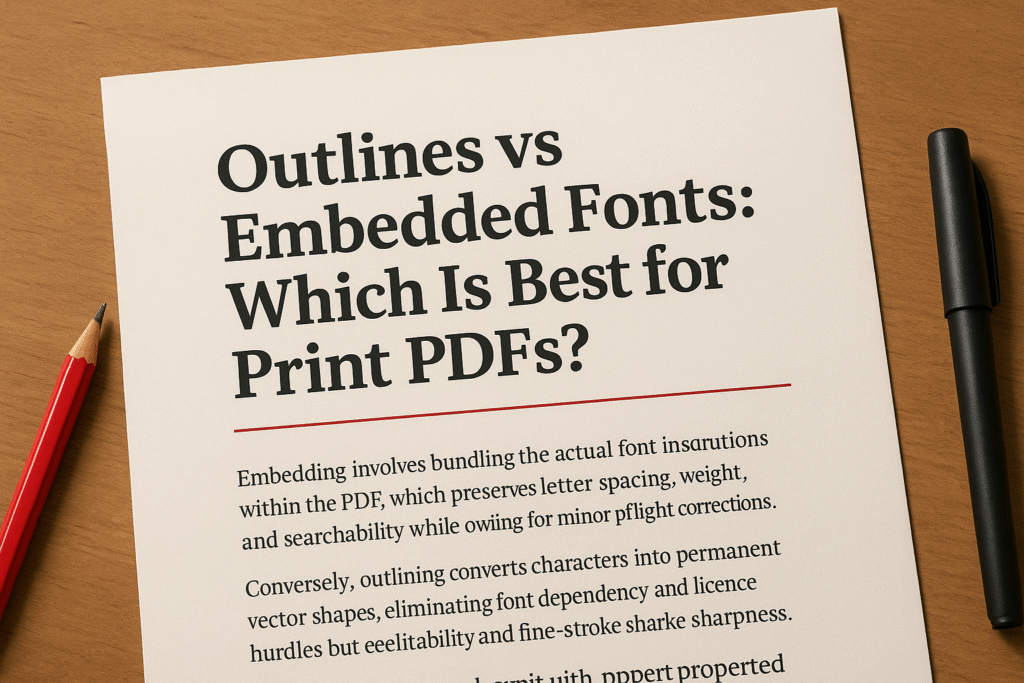 Outlines vs Embedded Fonts: Which Is Best for Print PDFs?