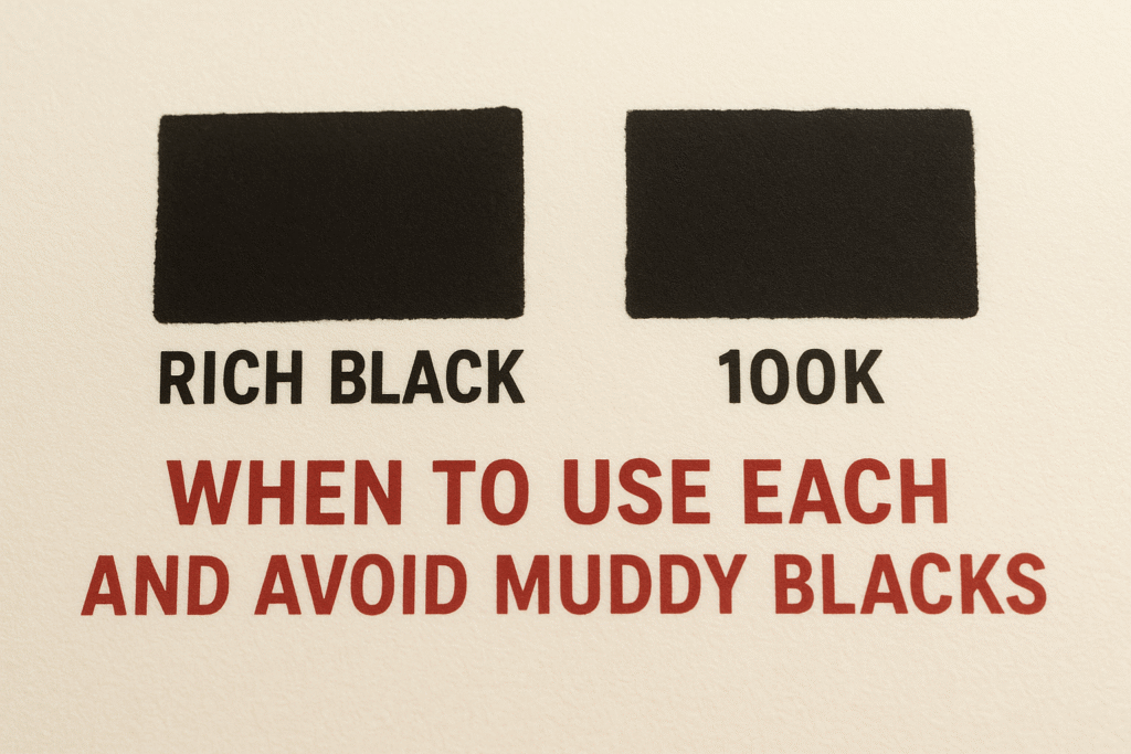 Rich Black Vs 100K: When To Use Each And Avoid Muddy Blacks