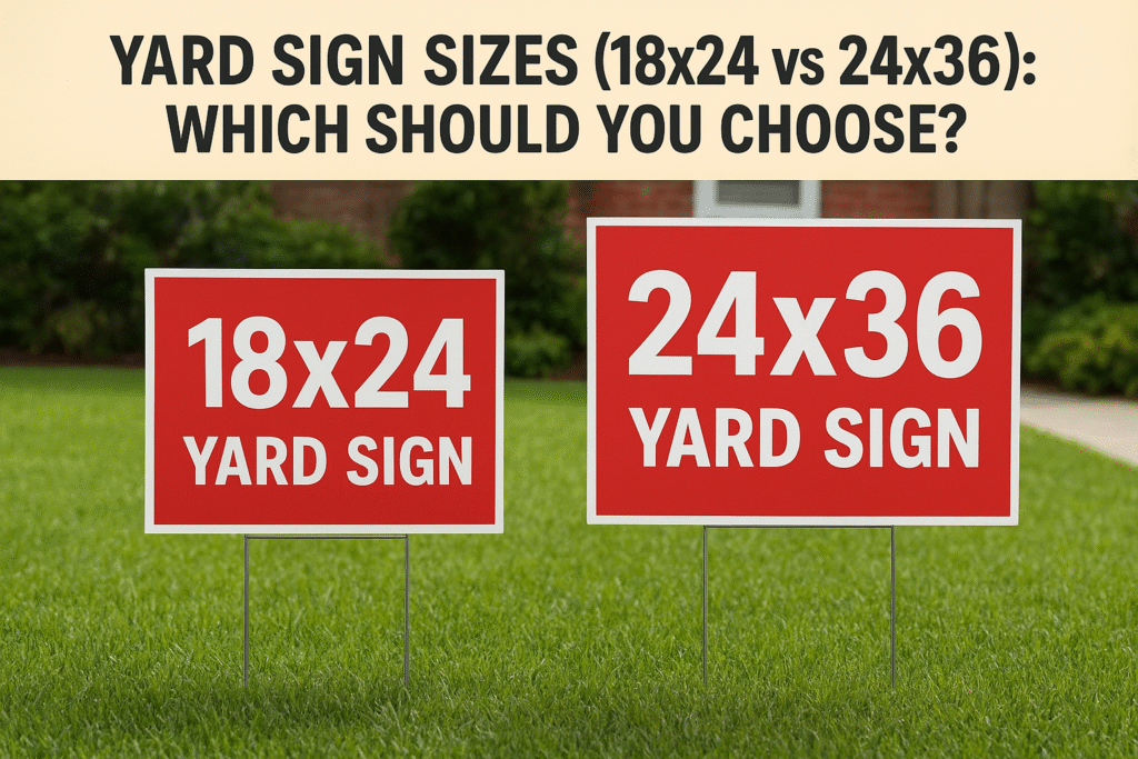 Yard Sign Sizes (18x24 vs 24x36): Which Should You Choose?