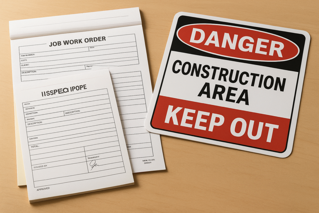 Printing For Construction Companies: NCR Forms & Site Signs