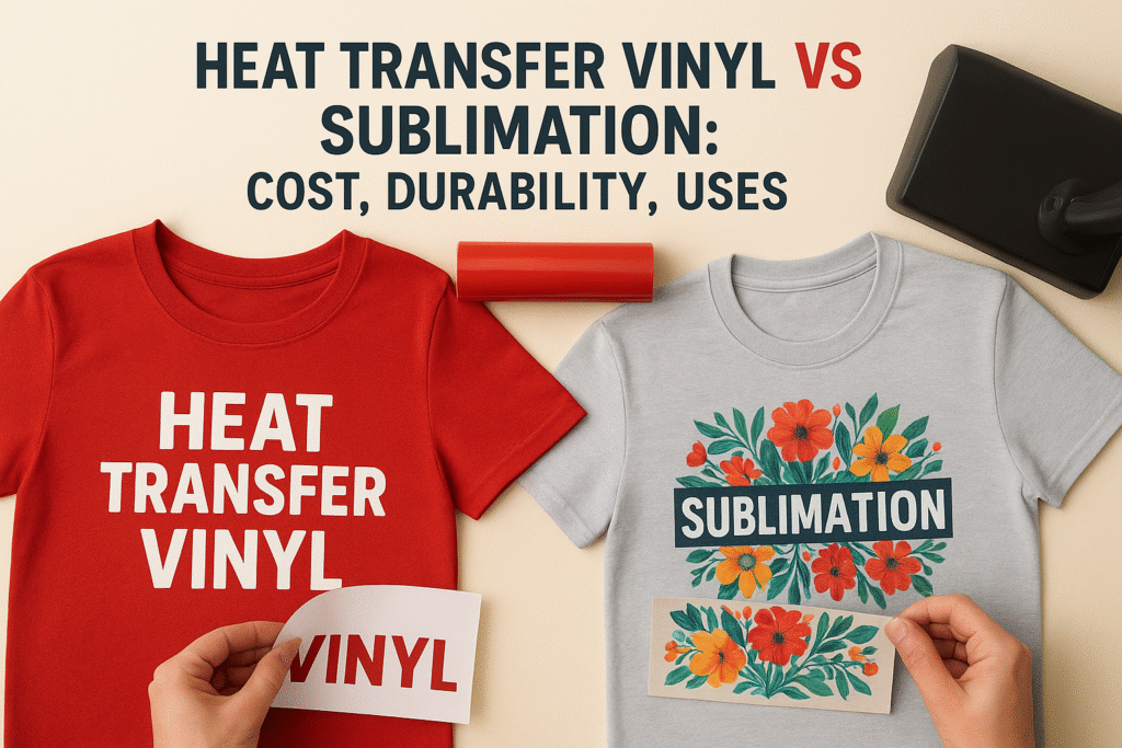 Heat Transfer Vinyl vs Sublimation: Cost, Durability, Uses