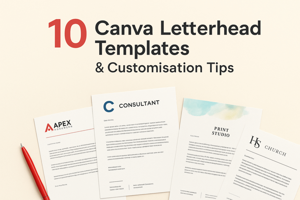 10 Canva Letterhead Templates & Customisation Tips